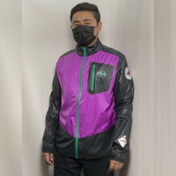 Men's Fila PurpleBlack Windbreaker Track Jacket
